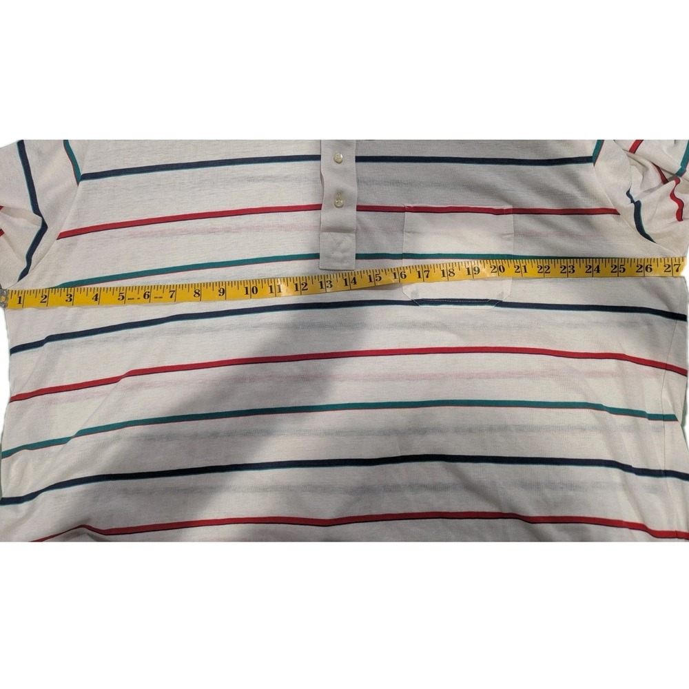 Golf Polo Shirt Tour Collection White Striped Short Sleeve  2XL Vintage‎ - Picture 5 of 13